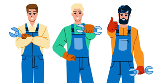 Deze 2 technici zitten in de lift