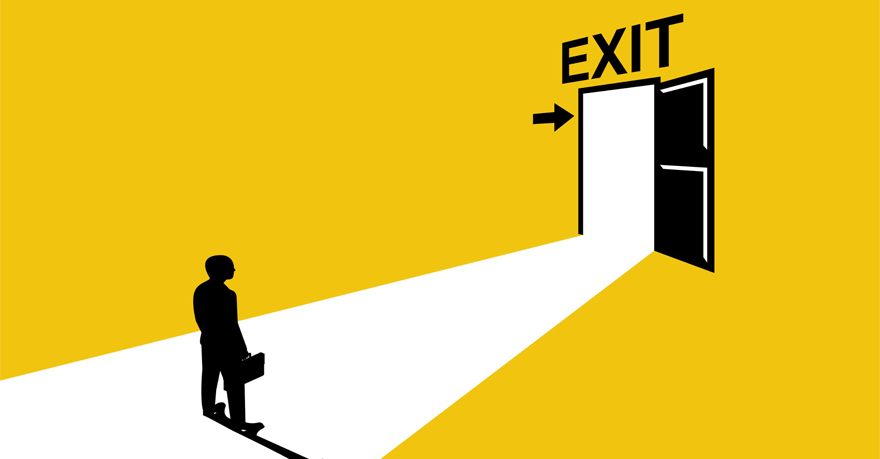 exit in yellow