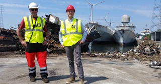 Zet eens de knip in een oorlogsschip: materiaalrecyclage voor de bouwsector