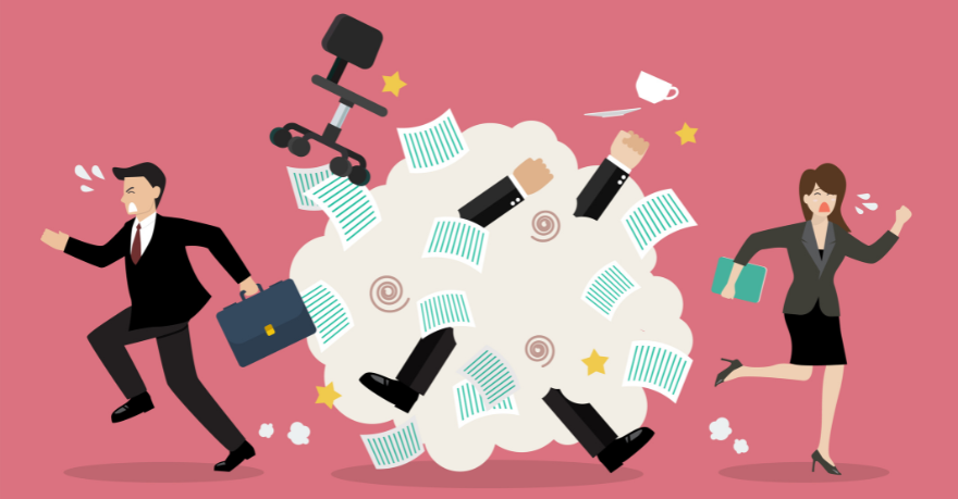 Spanning op het werk