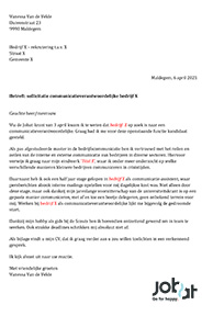 Voorbeeld sollicitatiebrief rayonmanager schoonmaak